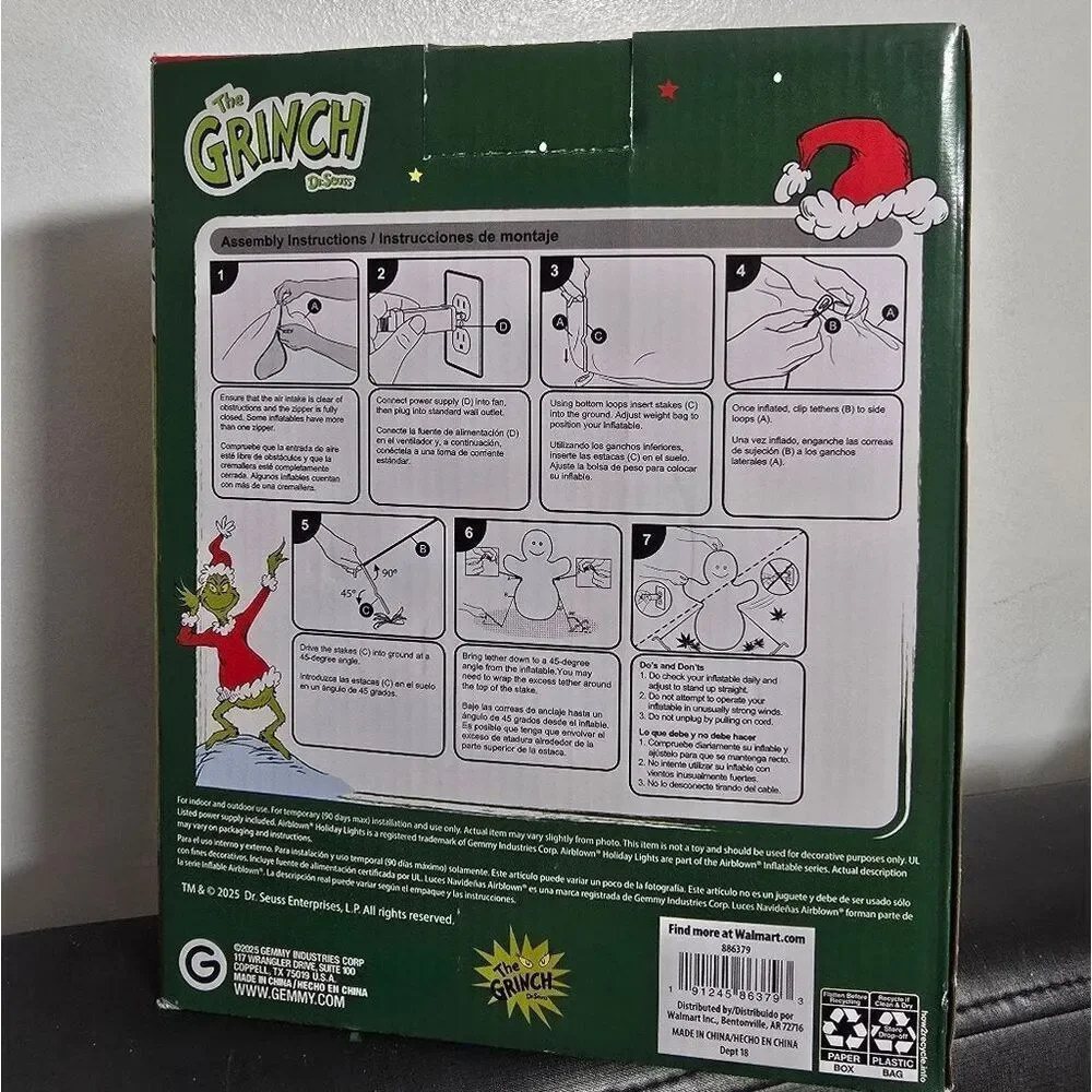 Gemmy 5 FT Inflatable Dr Seuss Cindy Lou Who Airblown Yard Decor New In Box